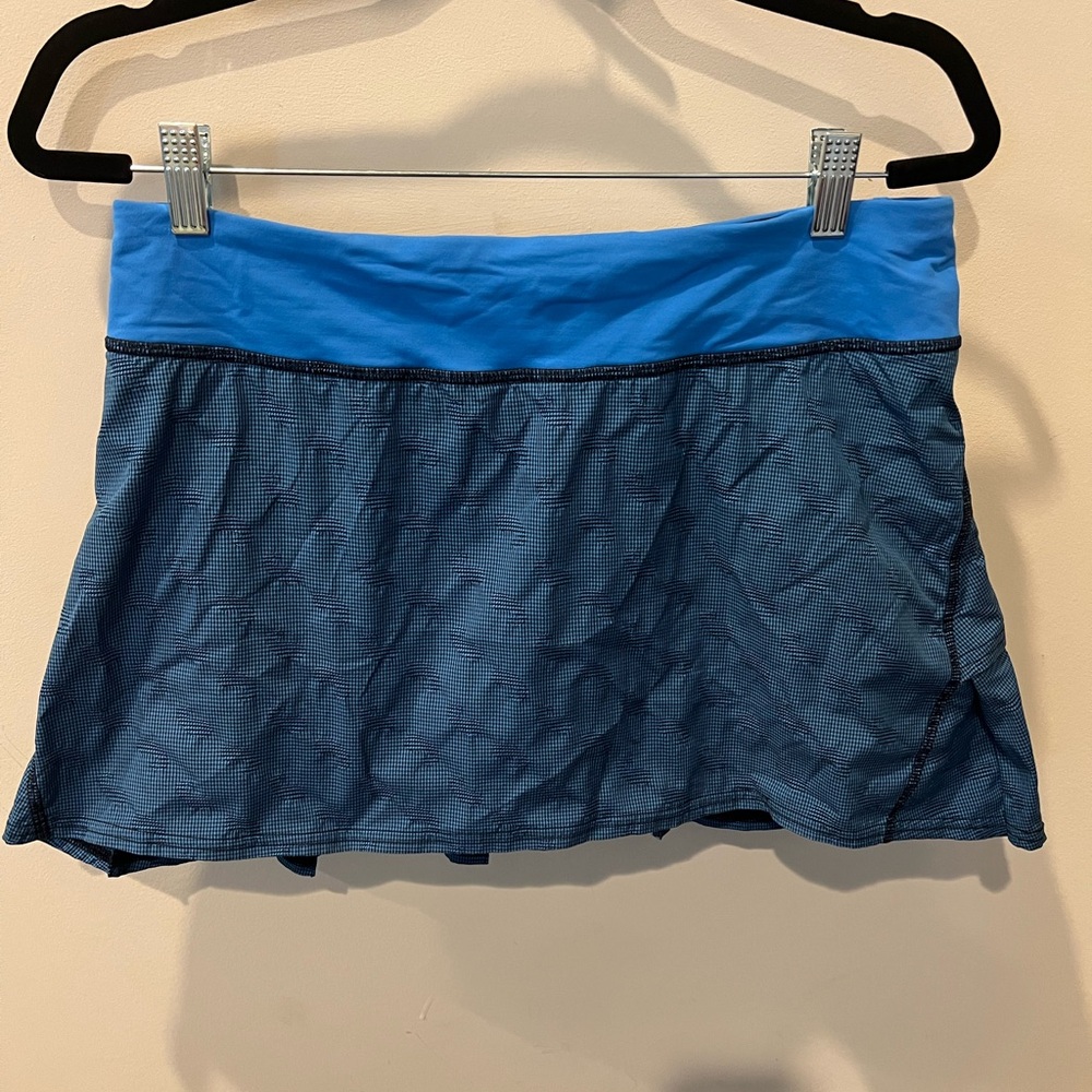 Lululemon Blue Pace Setter Tennis Skirt